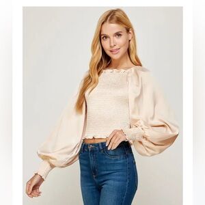 Satin champagne blouse
